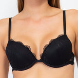 Push-up con coppe imbottite, ferretto e lunette estraibili - NERO - AL24