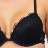 Push-up con coppe imbottite, ferretto e lunette estraibili - NERO - AL24