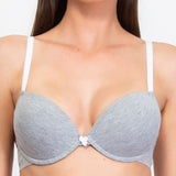 Push-up con coppe imbottite, lunette estraibili e ferretto - GRIGIO MELANGE - TR24
