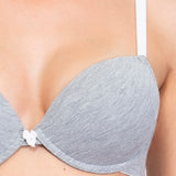 Push-up con coppe imbottite, lunette estraibili e ferretto - GRIGIO MELANGE - TR24
