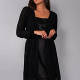 Vestaglia incrociata L. 85 - NERO - A - NERO - BR70