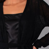 Vestaglia incrociata L. 85 - NERO - A - NERO - BR70