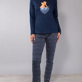 Pigiama scollo barchetta - BLU - A - BLU - DO12