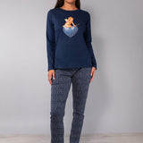 Pigiama scollo barchetta - BLU - A - BLU - DO12