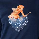 Camicia da notte scollo a barchetta L. 90 - BLU - A - BLU - DO28