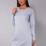 Camicia da notte serafino L 90 - GRIGIO MELANGE - A - GRIGIO MELANGE - FE27