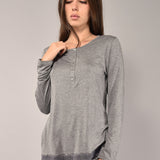 Pigiama serafino - GRIGIO SCURO MELANGE - A - GRIGIO SCURO MELANGE - MC11