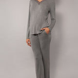 Pigiama scollo a V - GRIGIO SCURO MELANGE - A - GRIGIO SCURO MELANGE - MC12