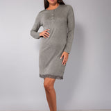 Camicia da notte serafino L 95 - GRIGIO SCURO MELANGE - A - GRIGIO SCURO MELANGE - MC27