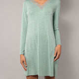 Camicia da notte scollo a V L 90 - SALVIA MELANGE - A - SALVIA MELANGE - MC28