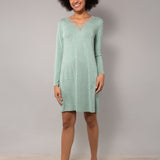 Camicia da notte scollo a V L 90 - SALVIA MELANGE - A - SALVIA MELANGE - MC28