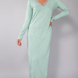 Camicia da notte scollo V L.125 - SALVIA MELANGE - A - SALVIA MELANGE - MC29