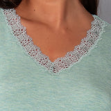 Camicia da notte scollo V L.125 - SALVIA MELANGE - A - SALVIA MELANGE - MC29