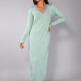 Camicia da notte scollo V L.125 - SALVIA MELANGE - A - SALVIA MELANGE - MC29