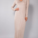 Camicia da notte scollo V L.125 - TORTORA MELANGE - A - TORTORA MELANGE - MC29