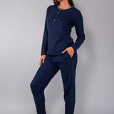 Pigiama serafino - BLU - A - BLU - SB11