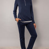 Pigiama serafino - BLU - A - BLU - SL11