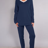 Pigiama scollo a V - BLU - A - BLU - SL12