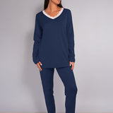 Pigiama scollo a V - BLU - A - BLU - SL12