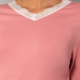 Pigiama scollo a V - ROSA ANTICO - A - ROSA ANTICO - SL12