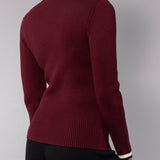 Maglia a coste con zip - BORDEAUX - AS52