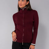Maglia a coste con zip - BORDEAUX - AS52