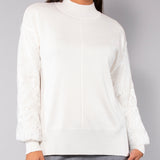 Maglia manica in pizzo - MILK - BC50