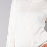 Maglia manica in pizzo - MILK - BC50