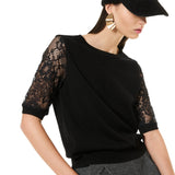 Maglia manica corta in pizzo -BC53