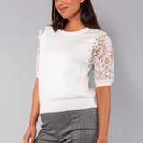 Maglia manica corta in pizzo -BC53