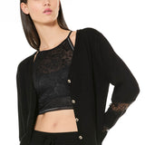 Cardigan con pizzo - NERO - BC70