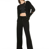 Cardigan con pizzo - NERO - BC70