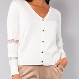 Cardigan con pizzo - MILK - BC70
