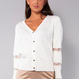 Cardigan con pizzo - MILK - BC70