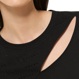 Maglia cut-out e strass - NERO - BR13