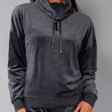 Felpa ciniglia con collo alto - DARK GREY - CI50