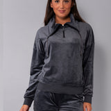 Felpa ciniglia con collo alto - DARK GREY - CI50
