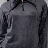 Felpa ciniglia con collo alto - DARK GREY - CI50