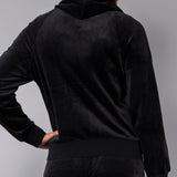 Felpa ciniglia con zip e cappuccio - NERO - CI51