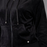 Felpa ciniglia con zip e cappuccio - NERO - CI51