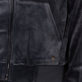Felpa ciniglia con zip e cappuccio - DARK GREY - CI51