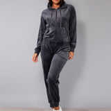 Felpa ciniglia con zip e cappuccio - DARK GREY - CI51