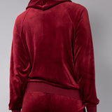 Felpa ciniglia con zip e cappuccio - BORDEAUX - CI51