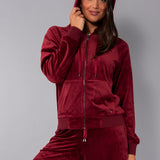Felpa ciniglia con zip e cappuccio - BORDEAUX - CI51