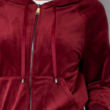 Felpa ciniglia con zip e cappuccio - BORDEAUX - CI51