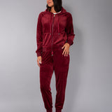Felpa ciniglia con zip e cappuccio - BORDEAUX - CI51