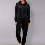 Pantalone ciniglia con polsino - NERO - CI60