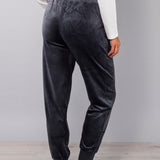 Pantalone ciniglia con polsino - DARK GREY - CI60