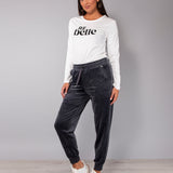 Pantalone ciniglia con polsino - DARK GREY - CI60