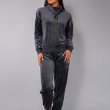 Pantalone ciniglia con polsino - DARK GREY - CI60